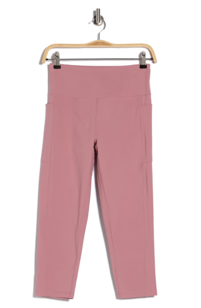 Zella Girl 2.0 Performance High Waist Pocket Crop Leggings, Alternate, color, Pink Nostalgia