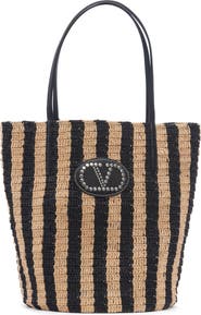 Valentino Garavani VLOGO Signature Crochet Raffia Tote
