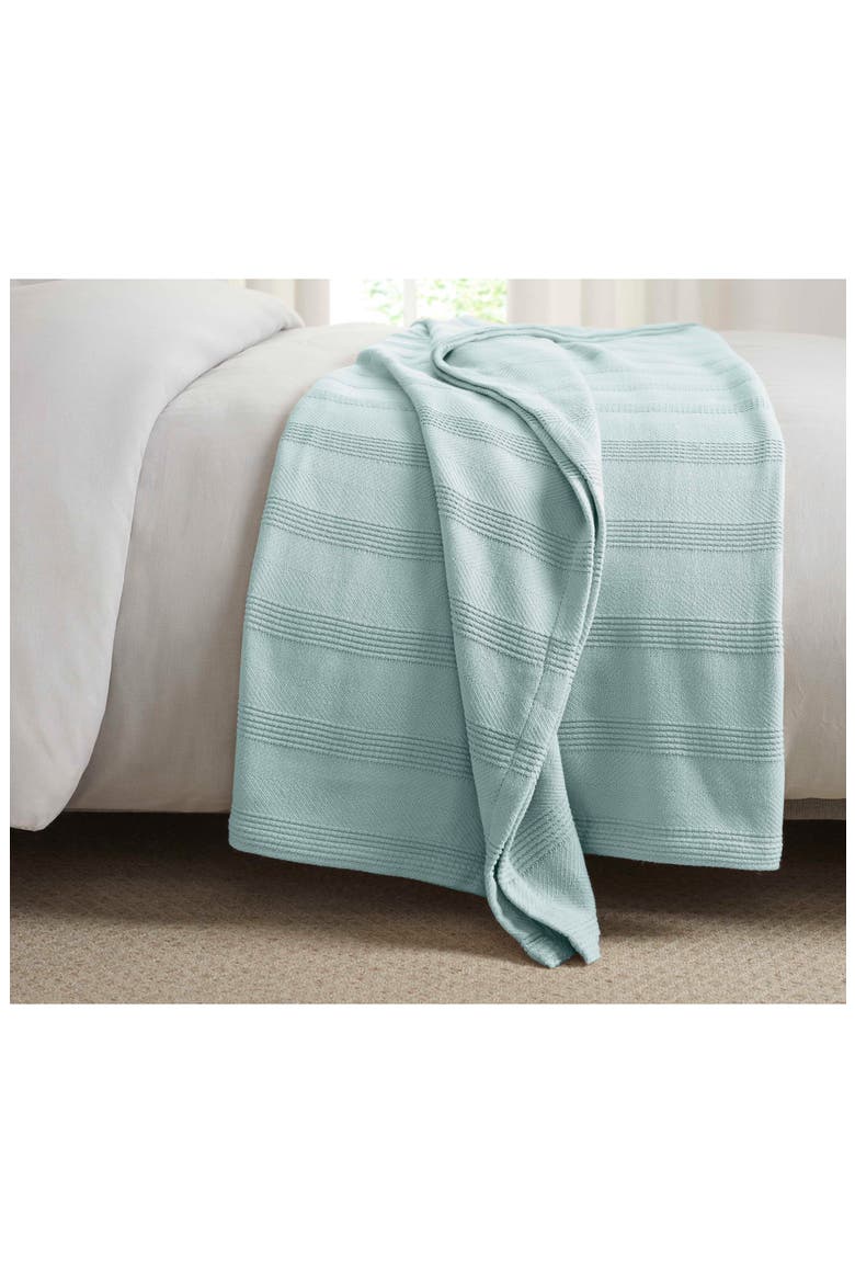Textured Cotton Throw Blanket, Alternate, color, LIGHT BLUE
