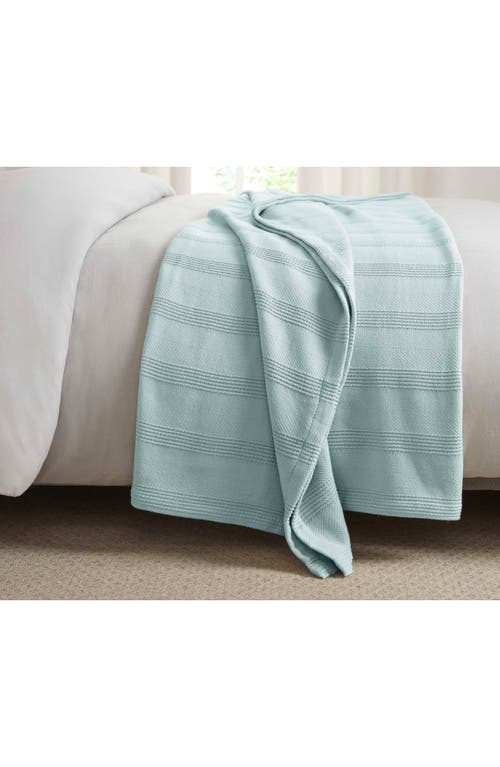 Vellux Textured Cotton Throw Blanket In Blue