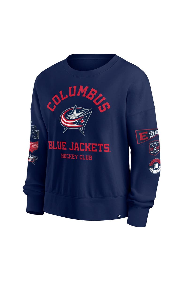 FANATICS Women's Fanatics Navy Columbus Blue Jackets Go Team Pullover Sweatshirt, Alternate, color, Navy