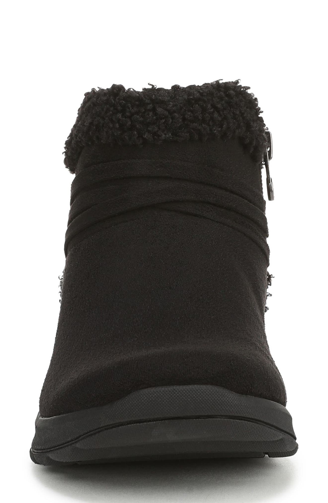 LifeStride Glendale Faux Fur Trim Bootie, Alternate, color, Black