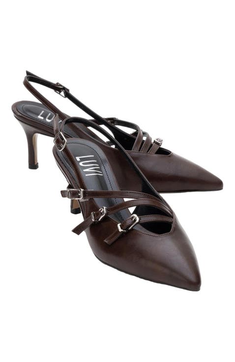 Magra Pointed-Toe Slingback Stiletto