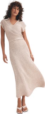 MINT VELVET Neutral Sequin Midi Dress