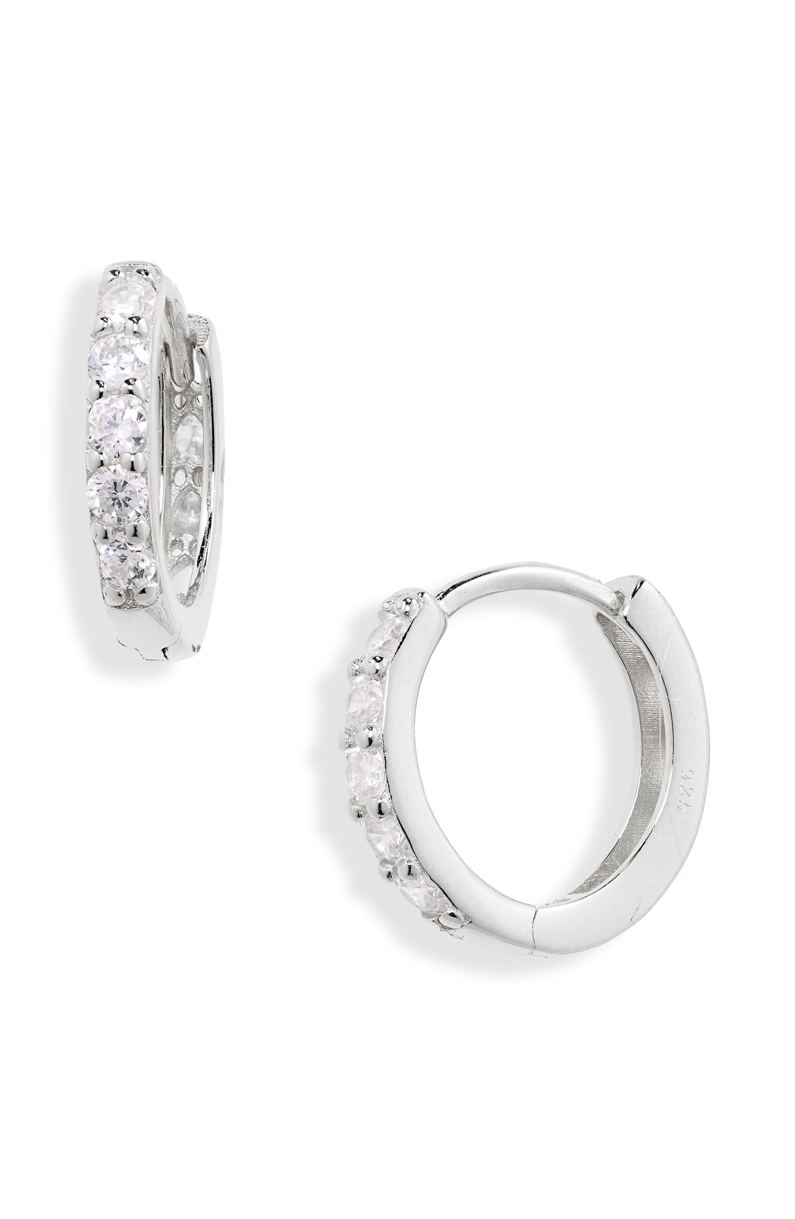 NORDSTROM RACK Cubic Zirconia Huggie Hoop Earrings