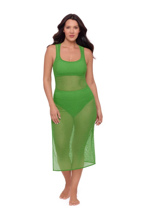 Front Slit Crochet Coverup Dress