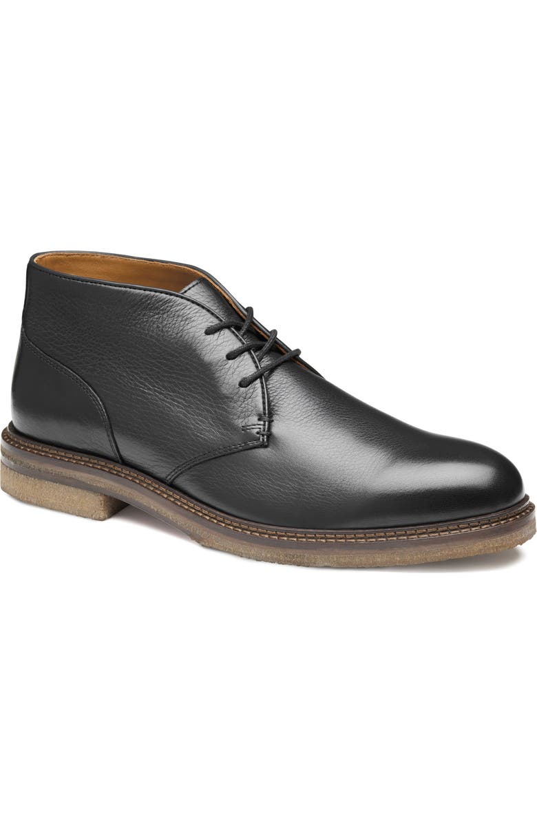 Johnston & Murphy Calder Chukka Boot, Main, color, Black Tumbled Full Grain