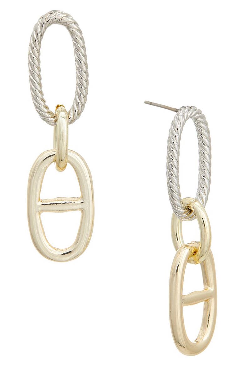 Two-Tone Mariner Link Drop Earrings, Main, color, TWO TONE