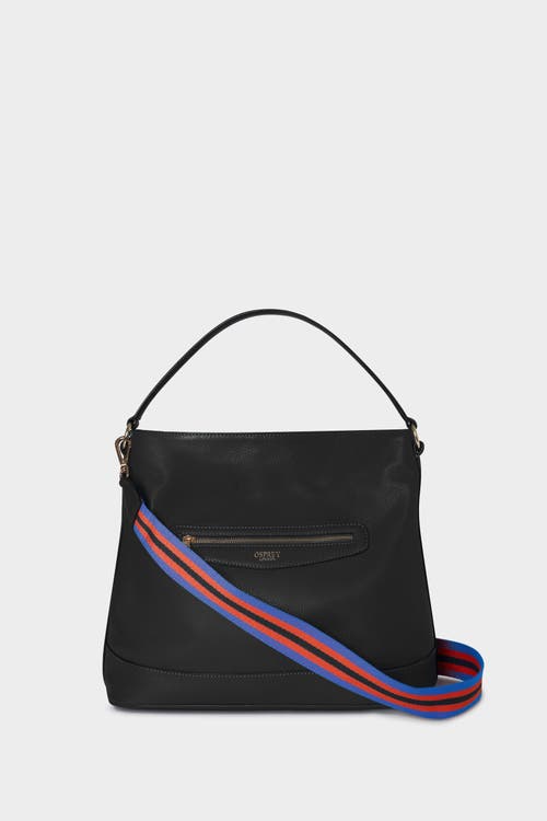 Osprey London The Hendrix Leather Large Hobo Bag In Black