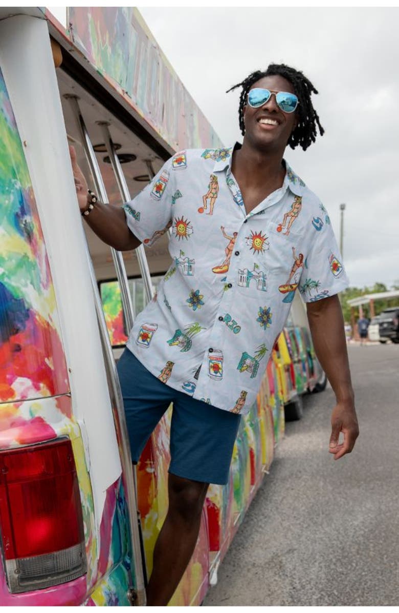 Baja Llama BRAZILIAN TREATS - NIGHTHAWK BUTTON UP, Alternate, color, Grey