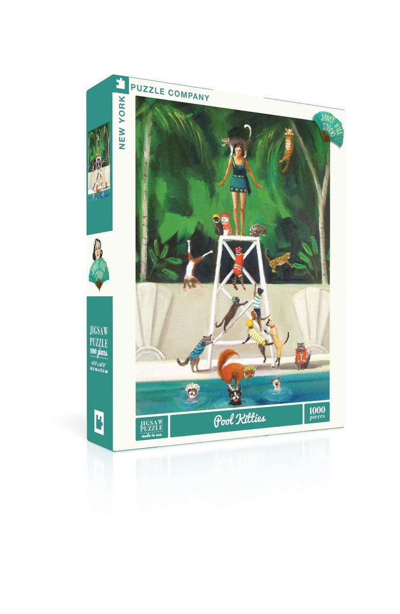 NEW YORK PUZZLE COMPANY Pool Kitties 1000 Piece Puzzle, Alternate, color, NO COLOR