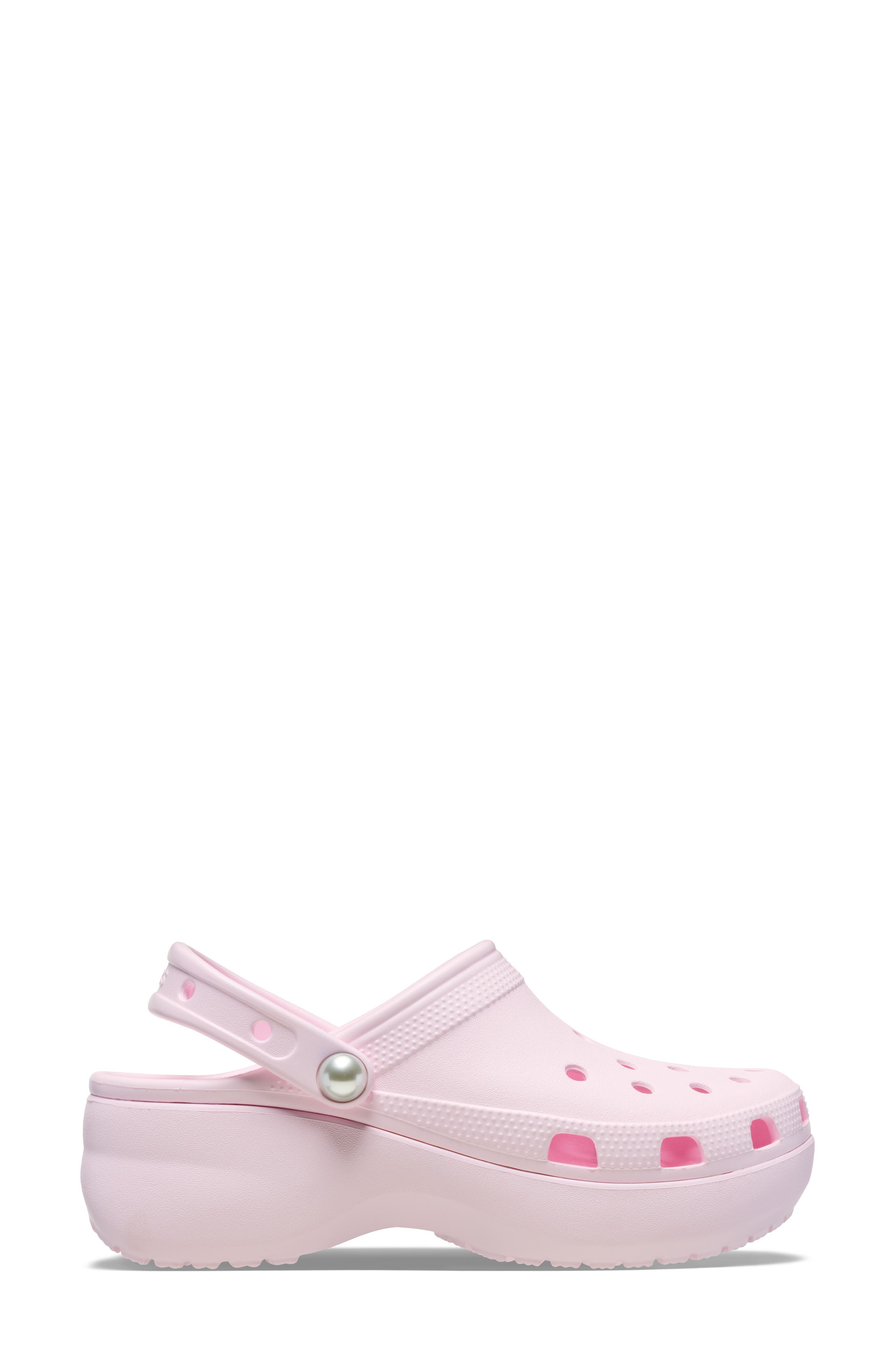 Faux Pearl Platform Clog, Alternate, color, PINK MILK