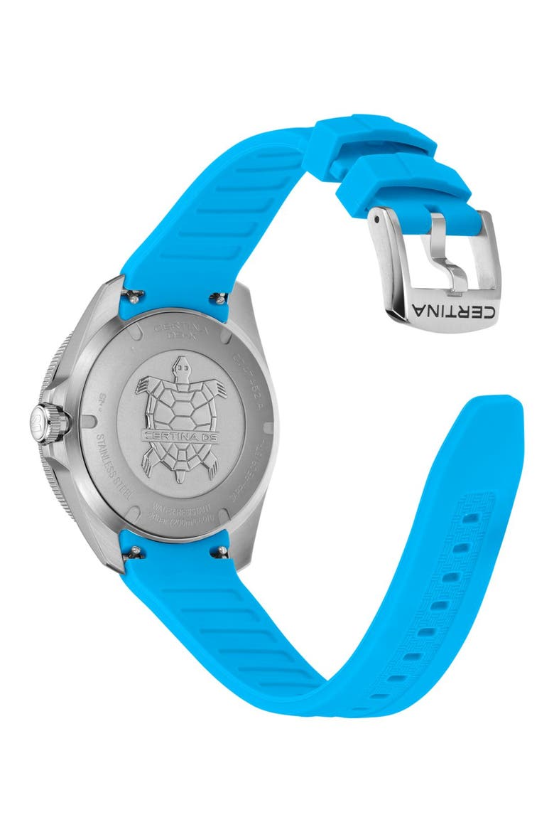 DS-X GMT Rubber Strap Watch, 41mm, Alternate, color, STAINLESS STEEL