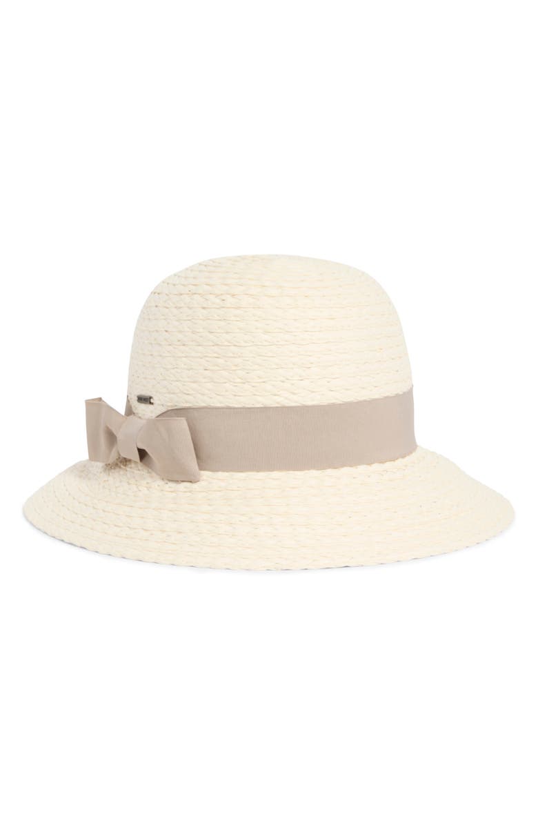 Nine West Grosgrain Bow Cloche, Alternate, color,