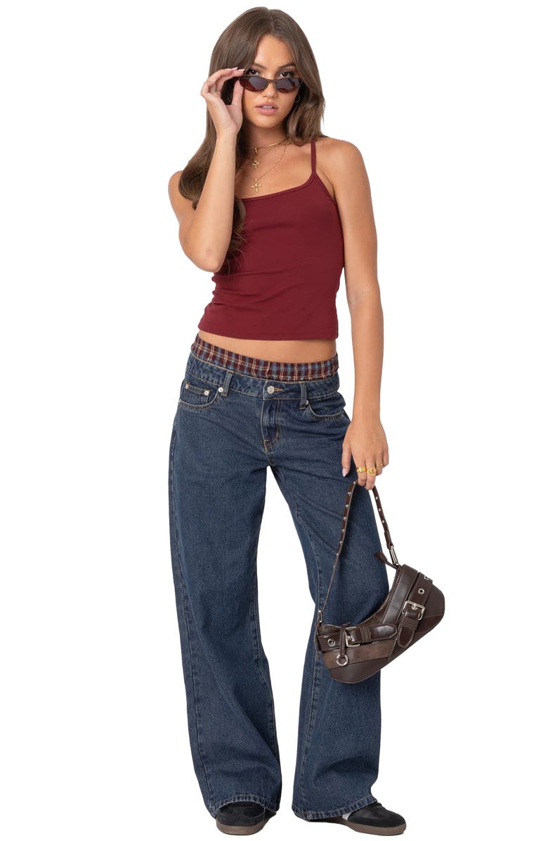 EDIKTED Deanna Crop Camisole, Alternate, color, Burgundy