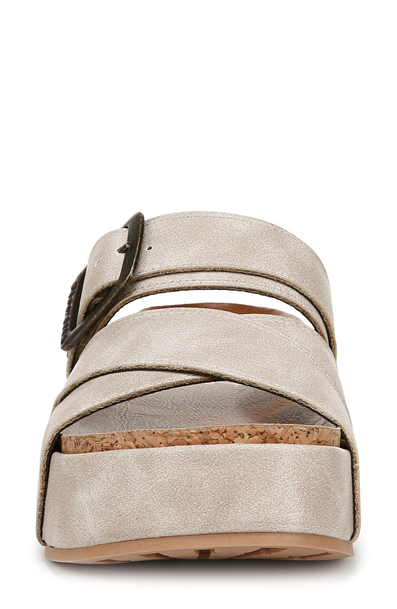 Blowfish Malibu Iris Platform Wedge Slide Sandal, Alternate, color, Cloud Faux Leather