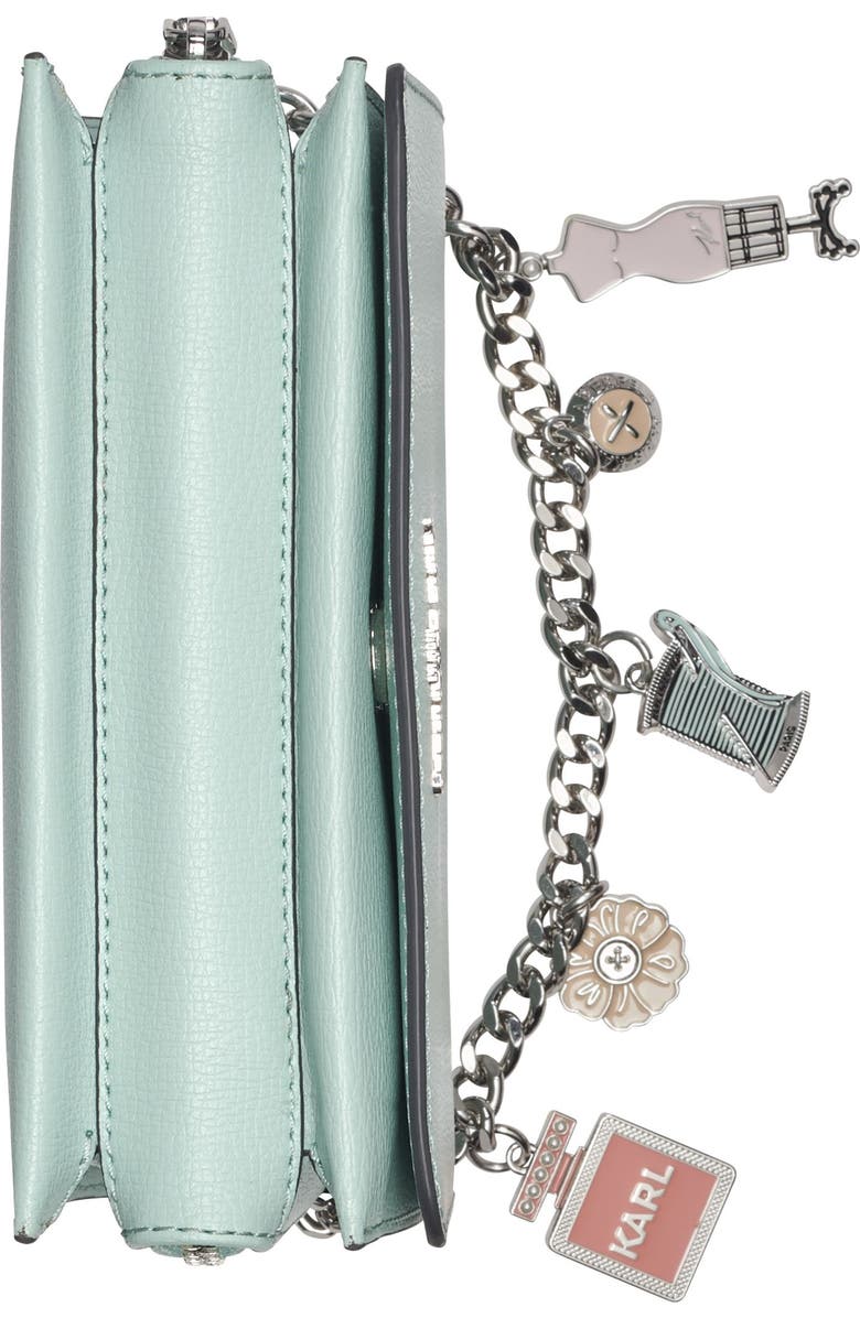 KARL LAGERFELD PARIS Lourdes Swag Chain Crossbody, Alternate, color, Mint