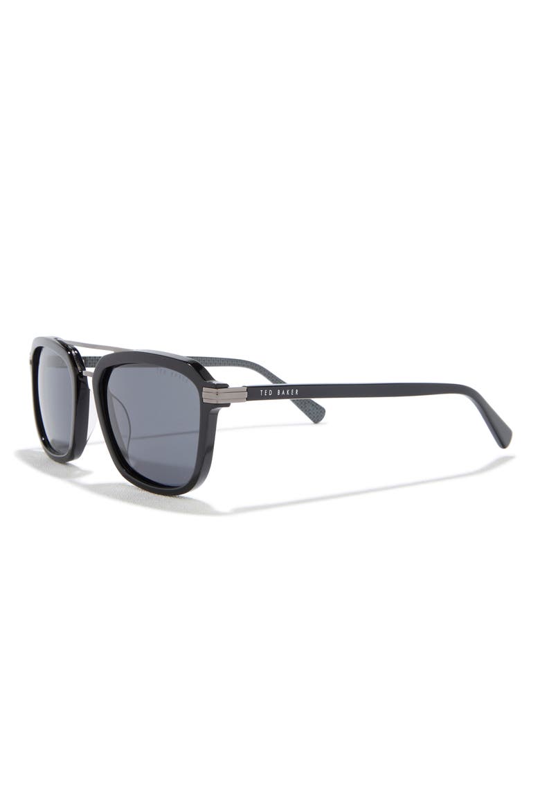 54mm Polarized Square Sunglasses, Alternate, color, BLACK