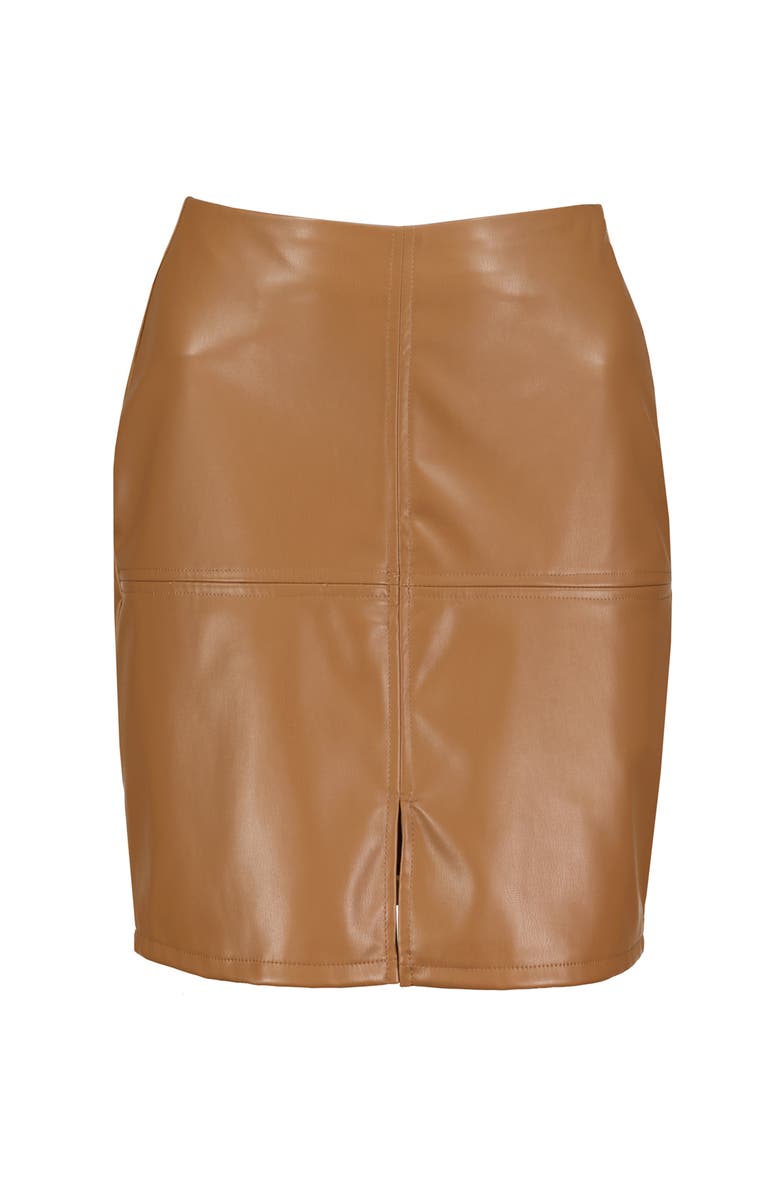 Bishop + Young Cami Vegan Leather Skirt, Alternate, color, Latte