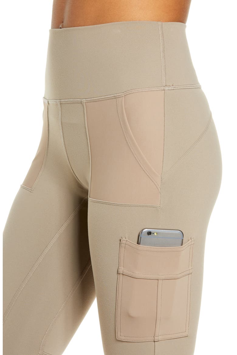 High Waist Cargo Leggings, Alternate, color, GRAVEL