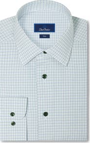 David Donahue Trim Fit Shadow Check Cotton Dress Shirt