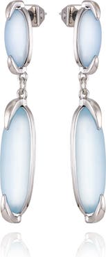 Vince Camuto Blue & Green Glass S Silver- Drop Earrings