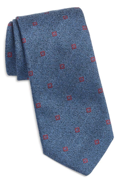 Geometric Cotton, Silk & Wool Tie