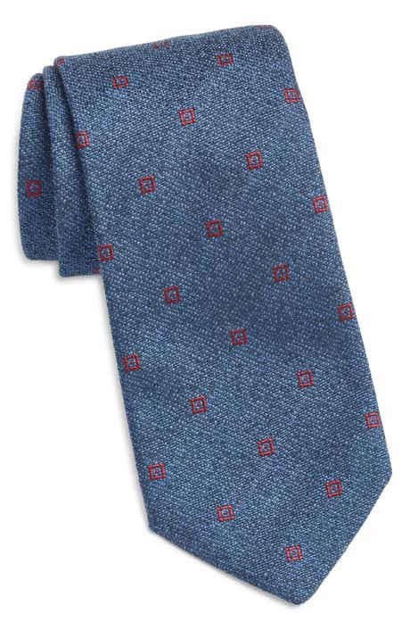 Jack Victor Geometric Cotton, Silk & Wool Tie