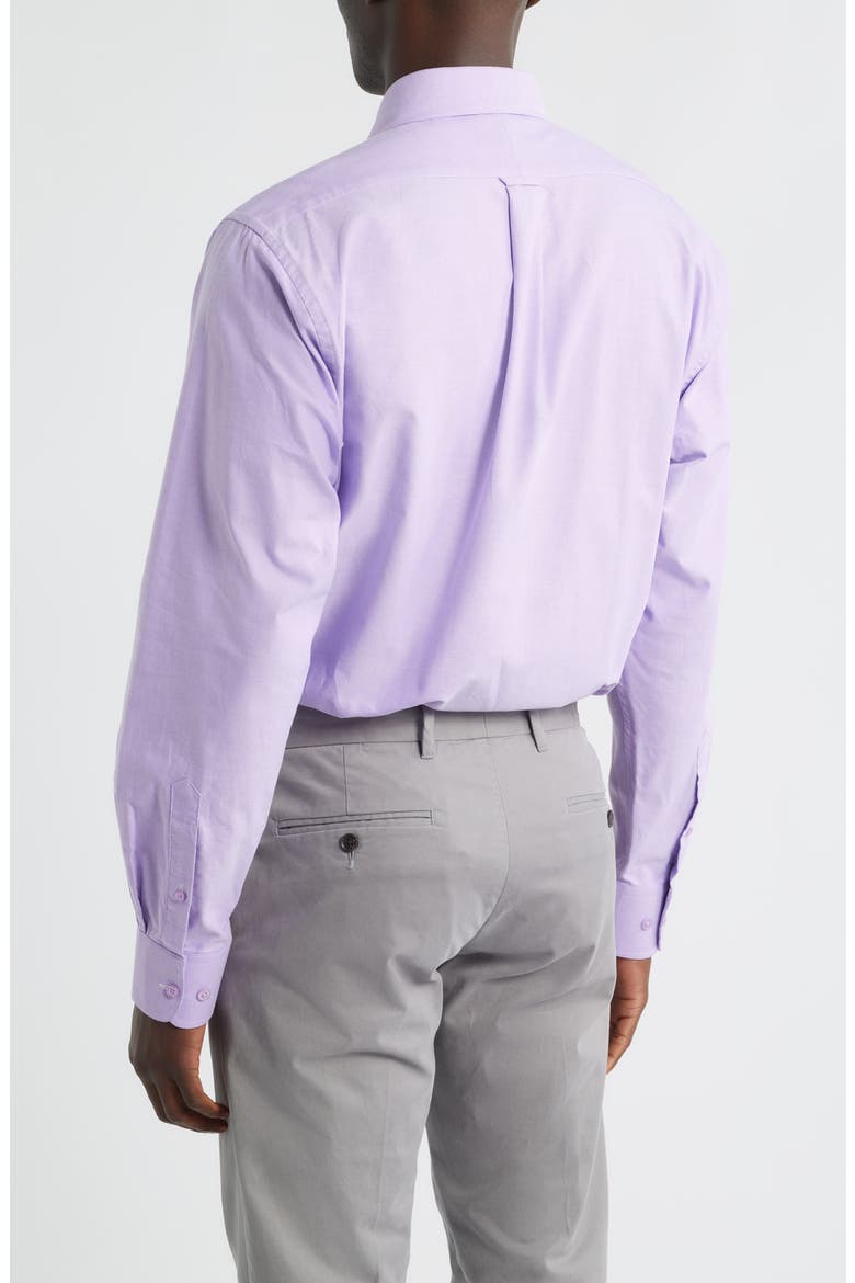 Regular Fit Lilac Purple Cotton Button-Down Oxford Shirt, Alternate, color, LILAC