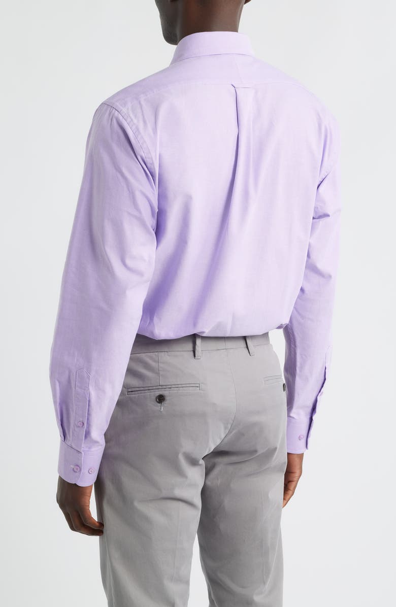EAGLE Regular Fit Lilac Purple Cotton Button-Down Oxford Shirt, Alternate, color, Lilac
