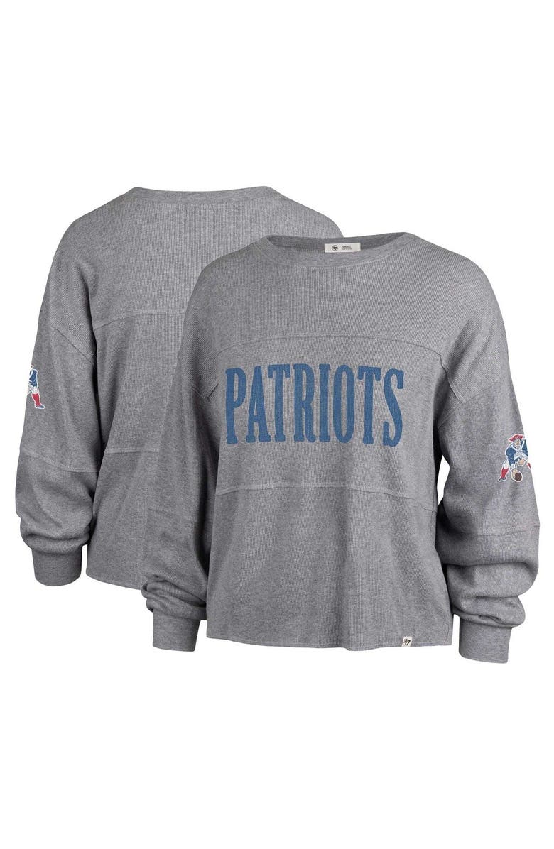 '47 Women's '47 Gray New England Patriots Get Loud Jada Long Sleeve T-Shirt, Main, color, 