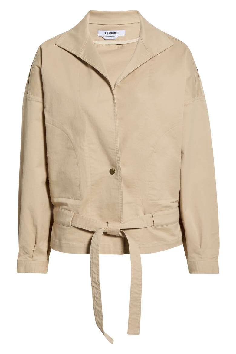 Debbie Cotton Blend Tie Waist Jacket, Main, color, KHAKI