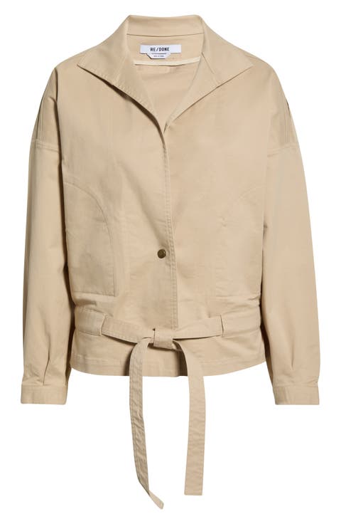 Debbie Cotton Blend Tie Waist Jacket