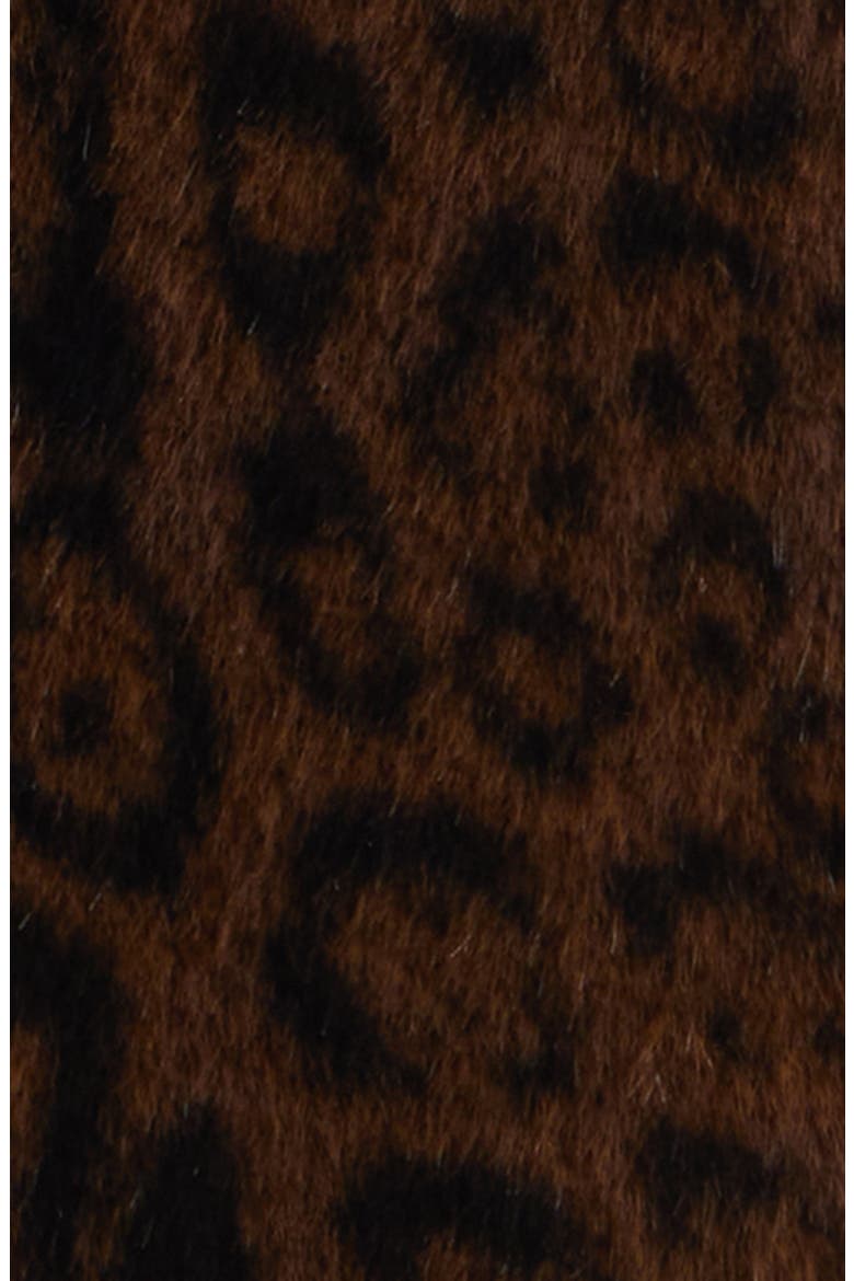 Faux Fur Coat, Alternate, color, COCOA SPOTTED PRINT