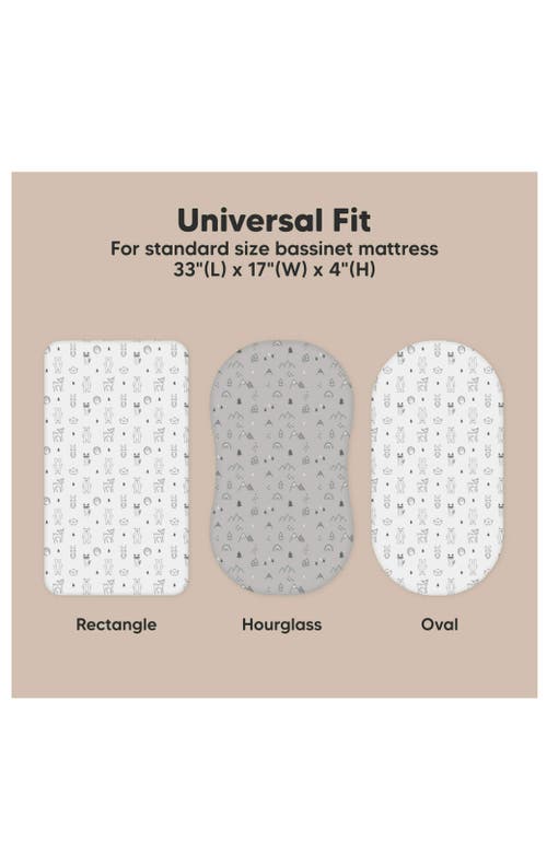 Keababies 2-pack Soothe Fitted Bassinet Sheets In Gray