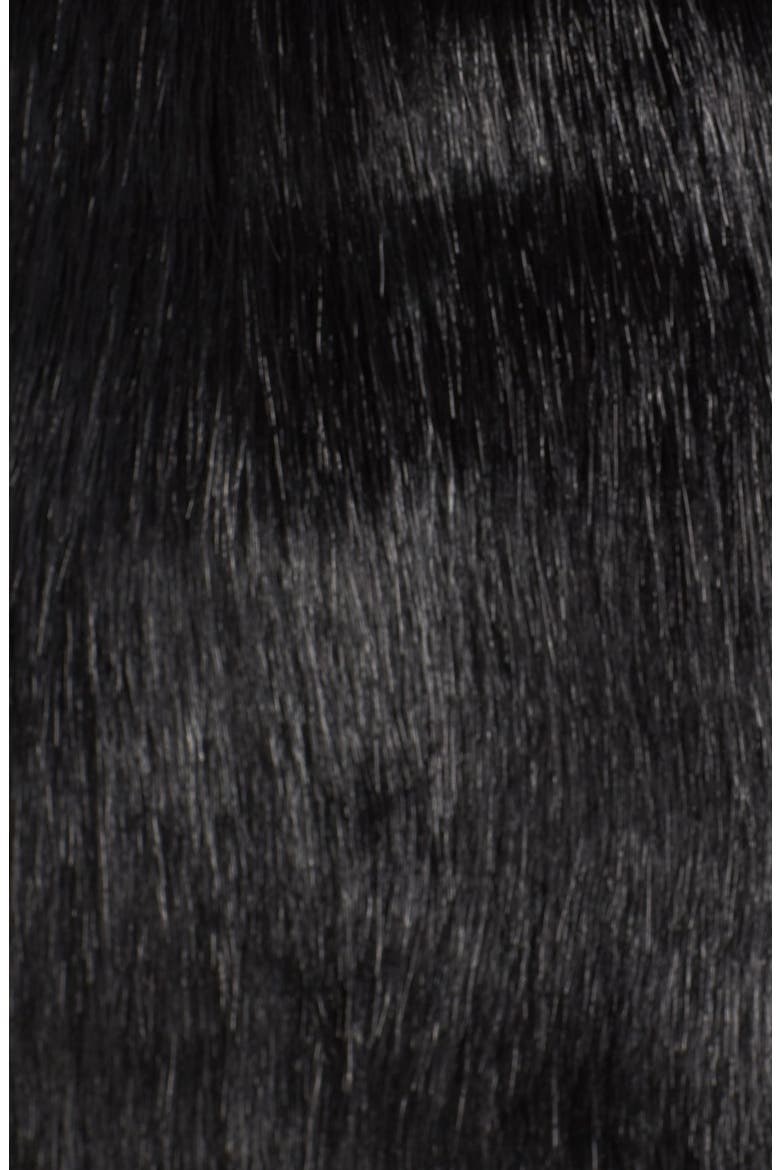 Badgley Mischka Faux Mink Stole, Alternate, color, BLACK