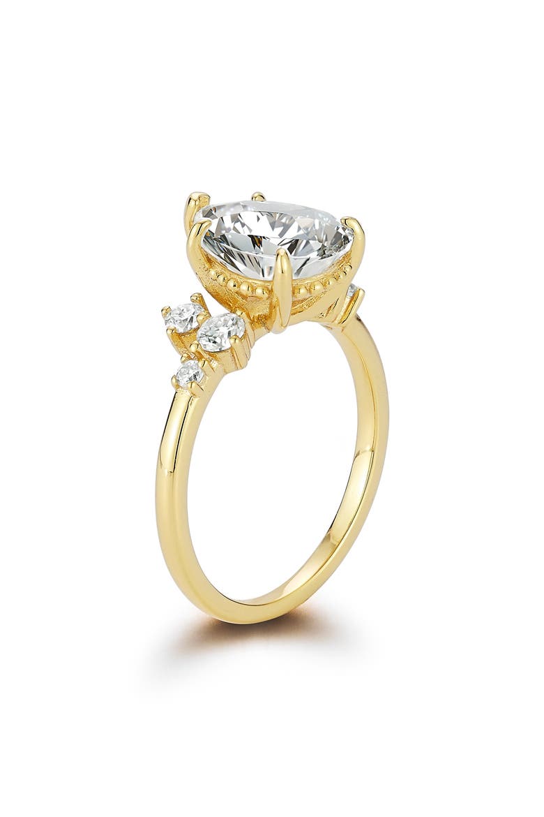 Pear Moissanite Ring, Alternate, color, GOLD