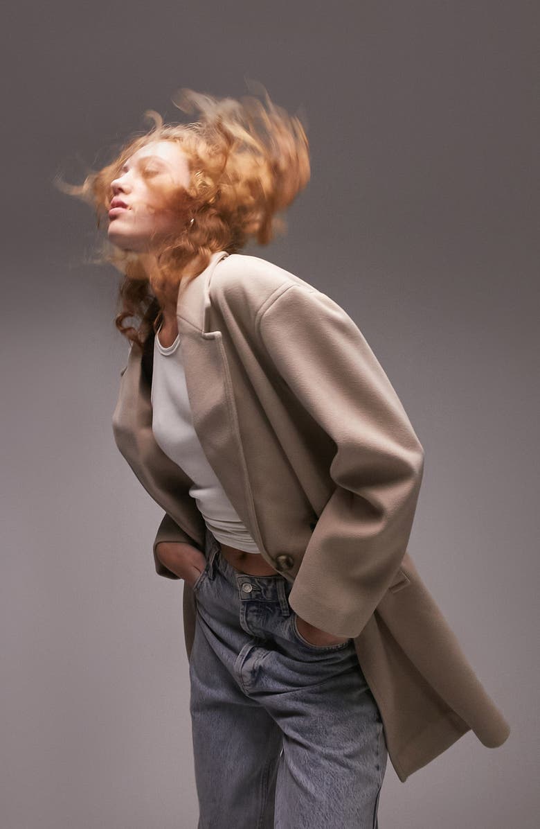 Topshop Riley Double Breasted Coat, Main, color, 