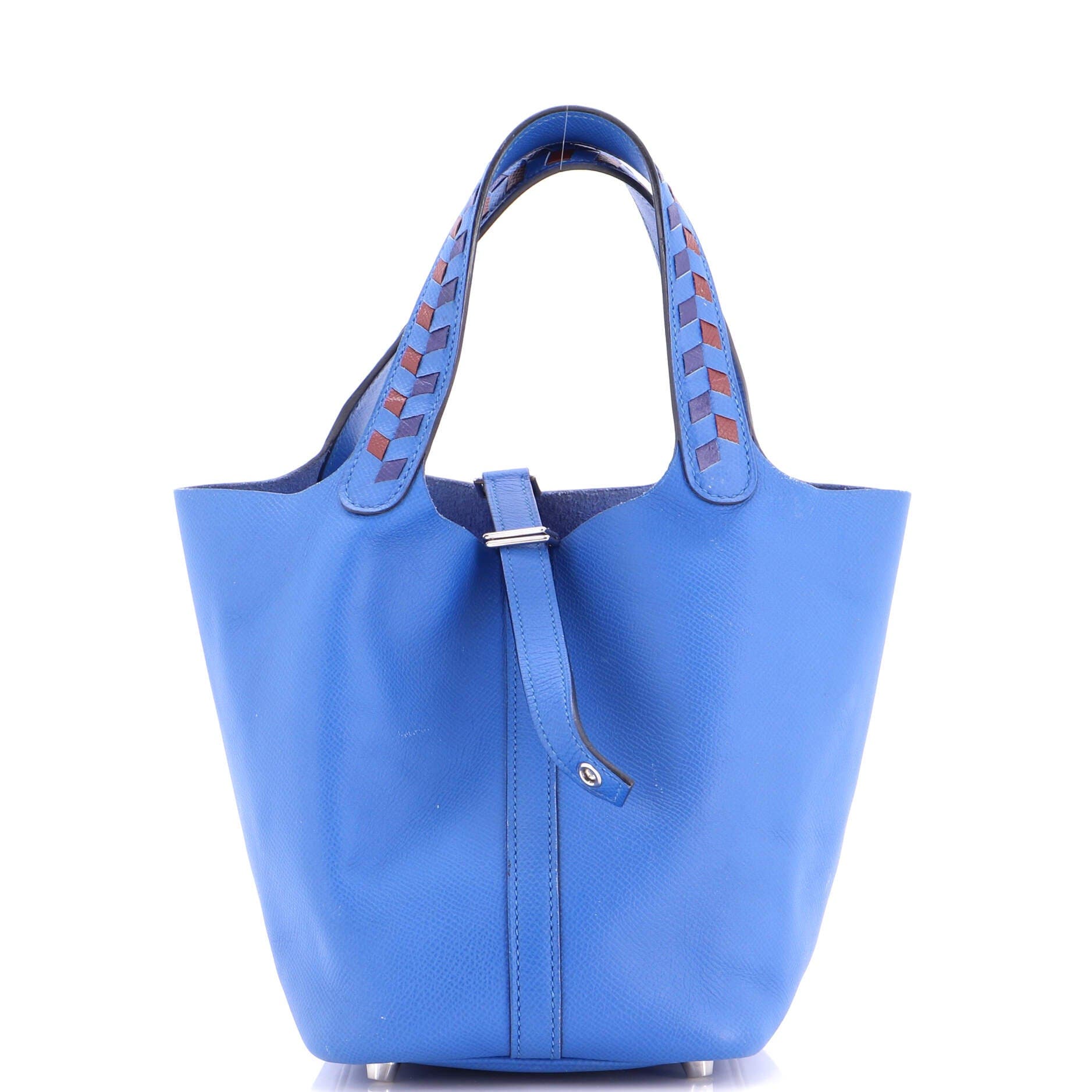Picotin Lock Bag Tressage Epsom PM, Main, color, Blue