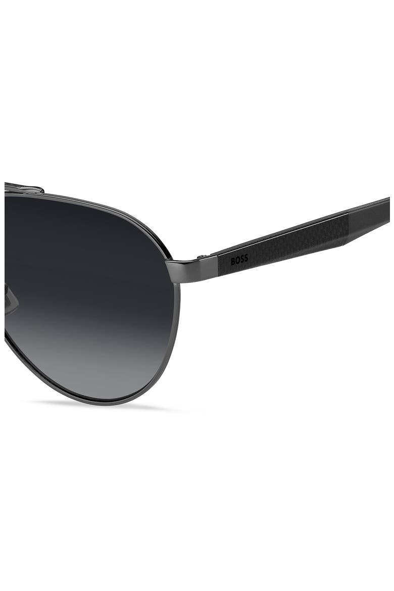 60mm Aviator Sunglasses, Alternate, color, DARK RUTHENIUM GREY