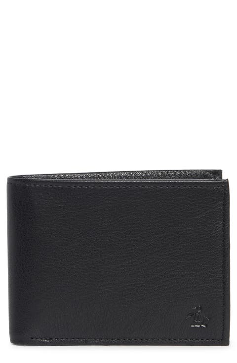 Embossed Logo Leather Passcase Wallet