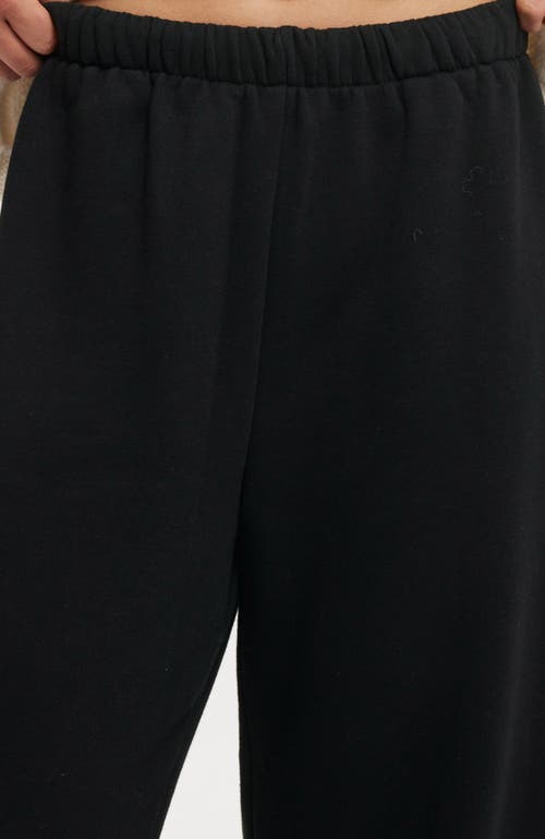 Cotton On Classic Fleece Wide Leg Sweatpant In Black