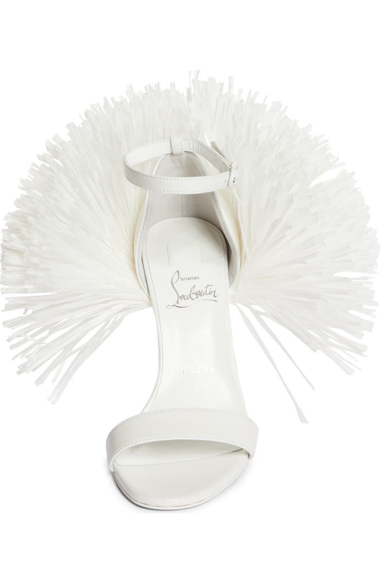Christian Louboutin Loubigirl Raffia Fringe Sandal, Alternate, color,