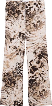 MANGO Fluid Animal Print Pants