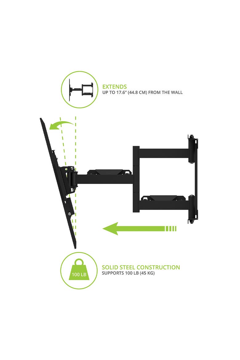 SDX600 Full-Motion Anti-Theft Security TV Mount for 37" - 65" TV, Alternate, color, Black
