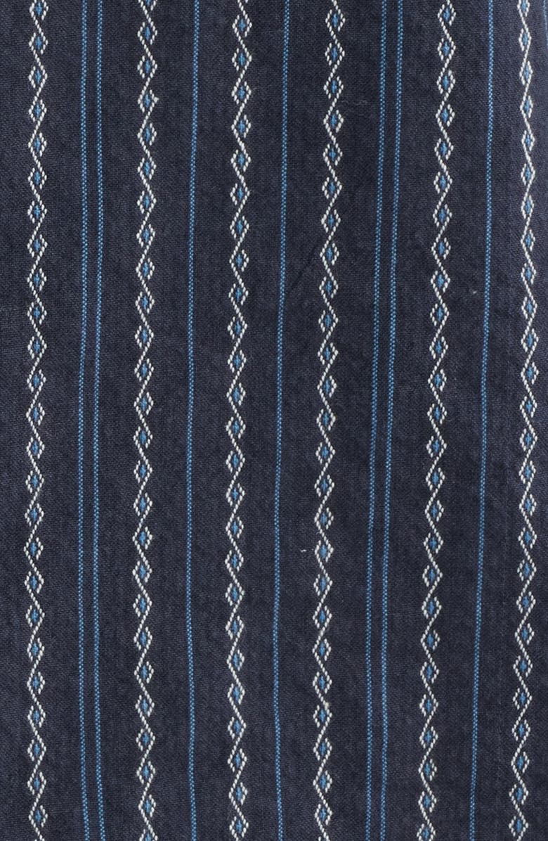 Billabong Garage Sandon Mixed Stripe Jacquard Short Sleeve Button-Up Shirt, Alternate, color, True Navy