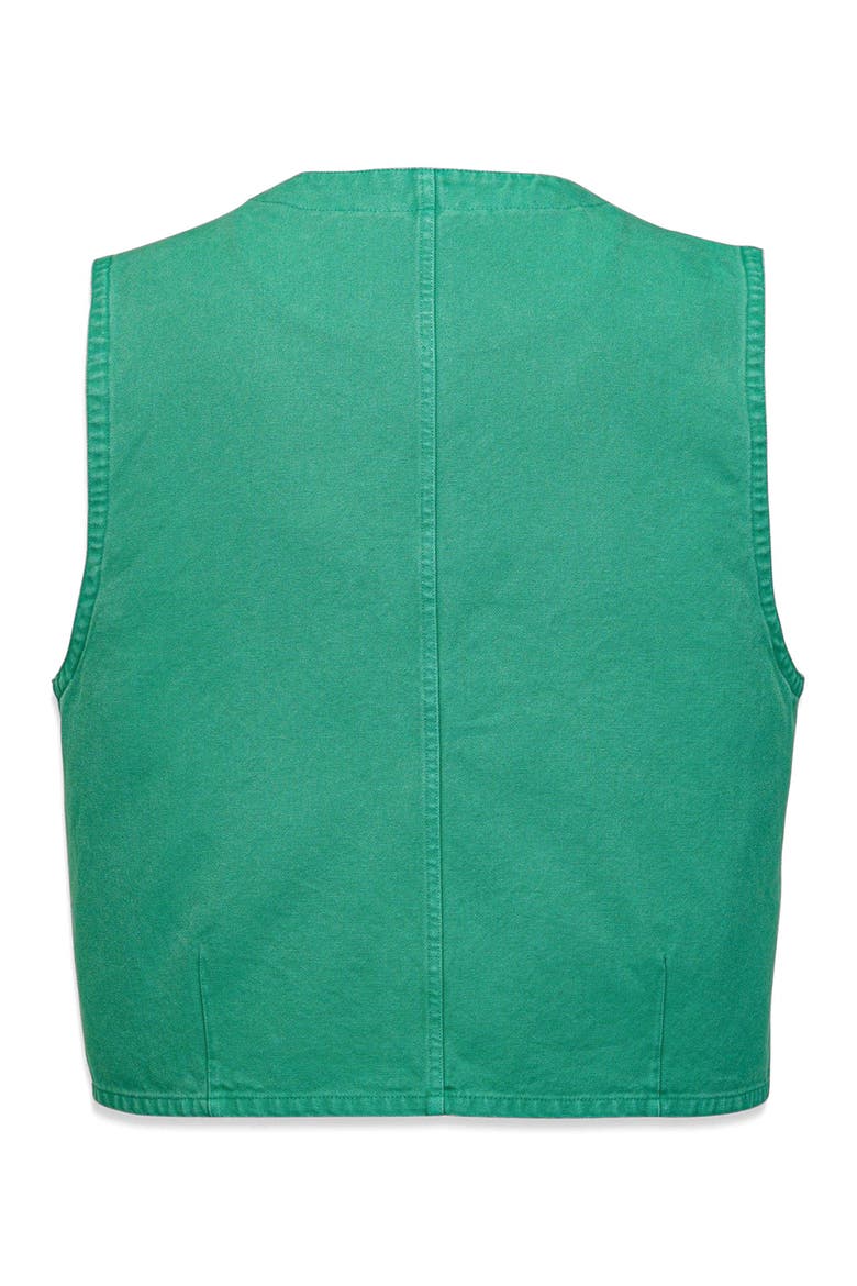 x KASINA Bandana Monogram Gilet in Oxford Cotton, Alternate, color, Green