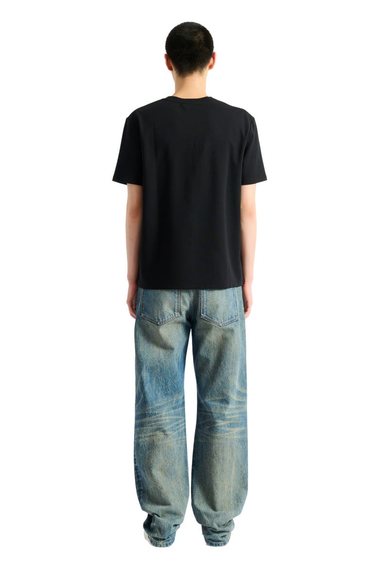 T-shirt with embroidered logo, Alternate, color, black