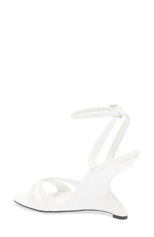 Jeffrey Campbell Trella Ankle Strap Wedge Sandal In White Patent