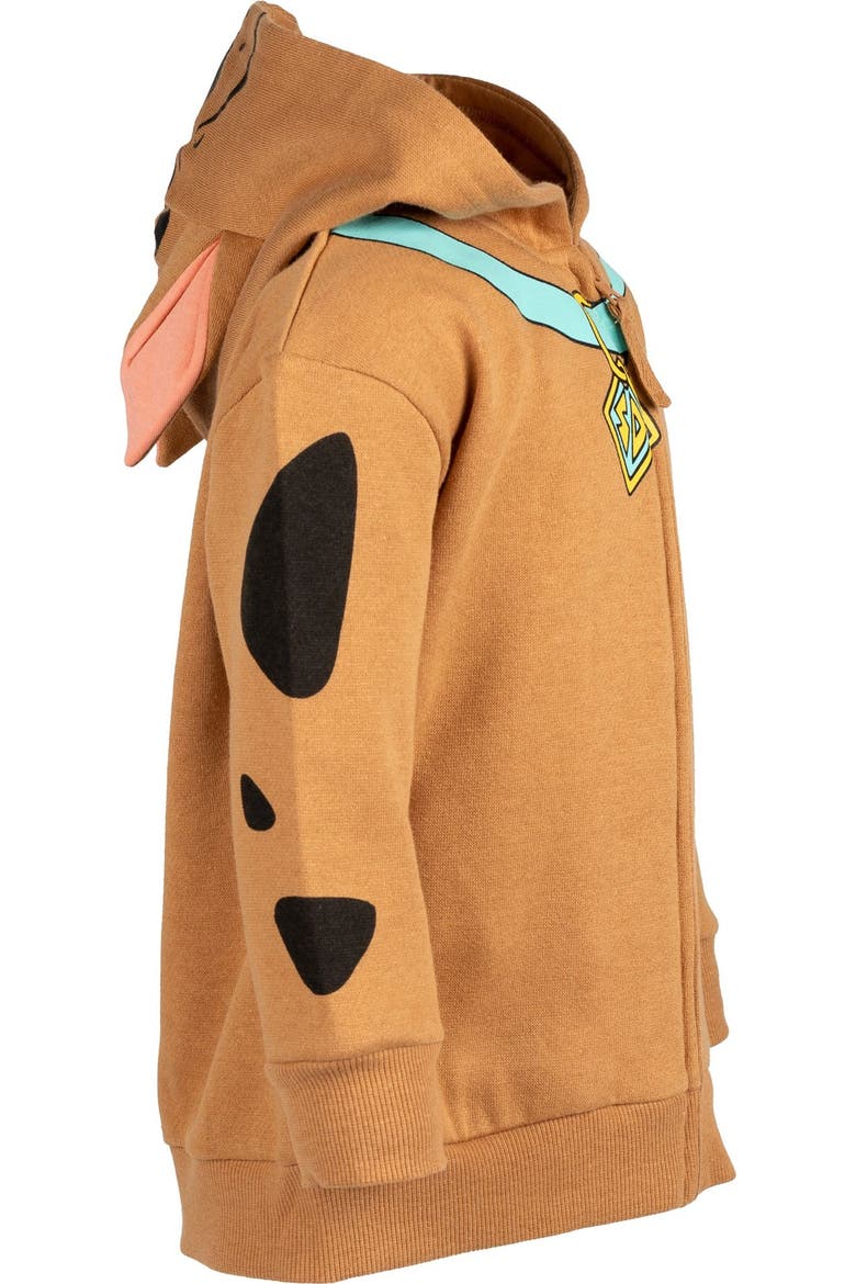 Fleece Zip-Up Hoodie, Alternate, color, Scooby Doo Brown